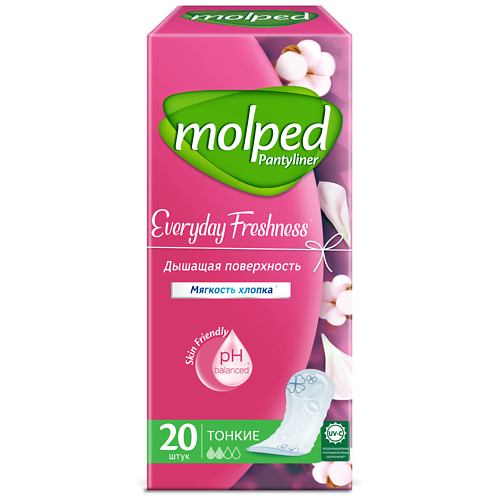  MOLPED Ежедневные прокладки женские гигиенические Everyday Freshness, 2 капли. 20.0