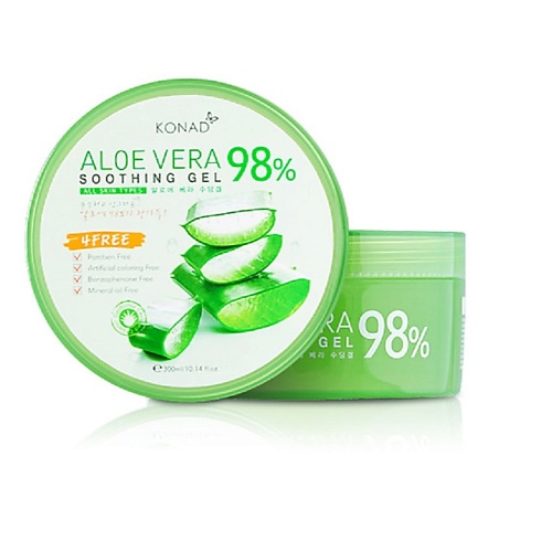 KONAD Aloe Vera 98% Sootning Gel Восстанавливающий и успокаивающий гель для лица и тела 300.0 cool breeze дезодорант спрей женский aloe vera 200