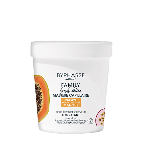 цена Маска для волос BYPHASSE Маска для волос  FAMILY FRESH DELICE 2 в 1 Папайя, Маракуйя и Манго  для всех типов волос