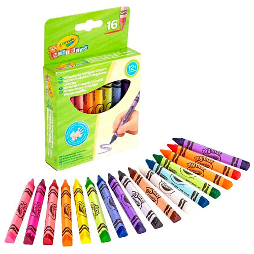 CRAYOLA Смываемые восковые мелки Washable Triangular Crayons для малышей мелки пластиковые 12 цв erich krause artberryjumbo в блистере 33114