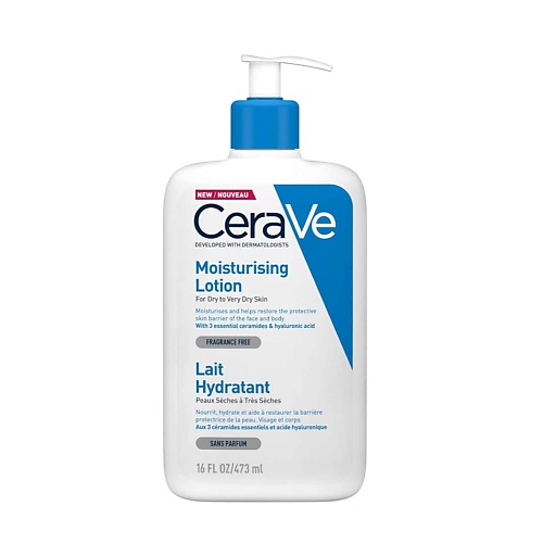 CERAVE Лосьон увлажняющий с церамидами For Dry to Very Dry Skin для очень сухой кожи 473.0 kosmoteros professionnel лосьон концентрат увлажняющий антисептик 200 мл