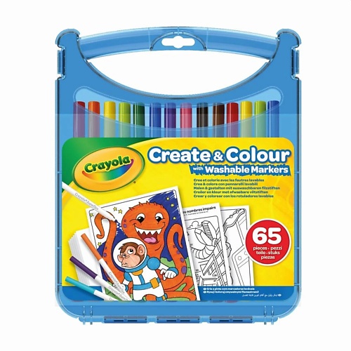CRAYOLA Смываемые фломастеры в кейсе для хранения Create&Colour 65.0