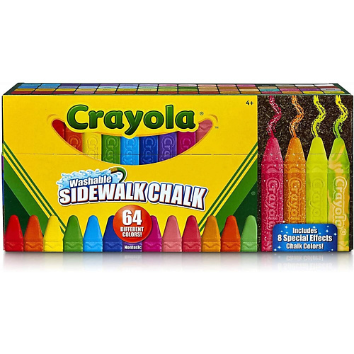 CRAYOLA Набор цветных мелков для рисования на асфальте Washable Sidewalk Chalk