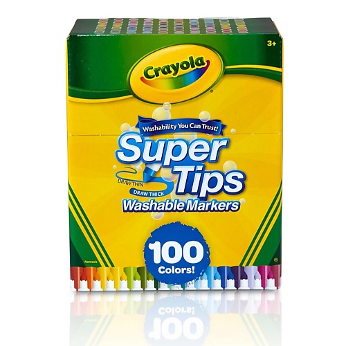 CRAYOLA Смываемые фломастеры  Super Tips Washable Markers 100.0