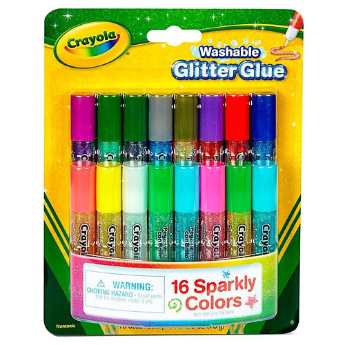фото Crayola смываемый цветной клей с блестками washable glitter glue