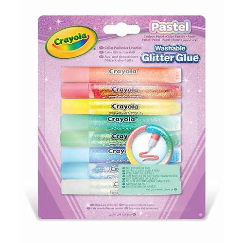 фото Crayola смываемый клей с блестками пастельных оттенков pastel washable glitter glues