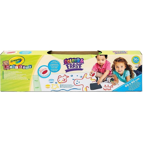 CRAYOLA Многоразовый коврик для раскрашивания Mini Kids Maxi Paint + Смываемые краски + Кисть картина для раскрашивания по номерам панно акварельные маки