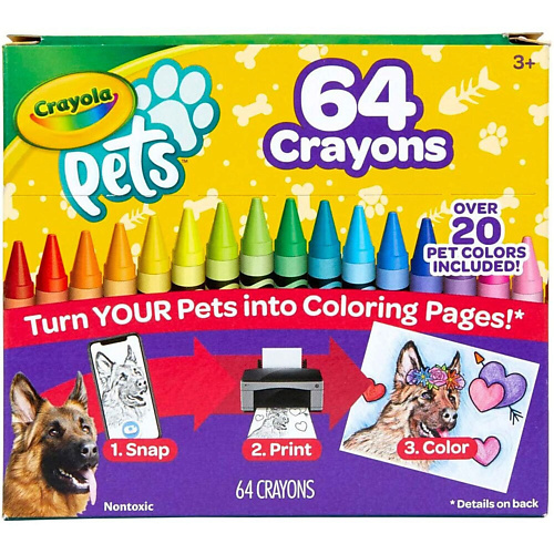 CRAYOLA Набор Pets Crayons : Восковые мелки + Код для загрузки приложения Crayola Color Camera пластиковые мелки рисовашка 12 ов