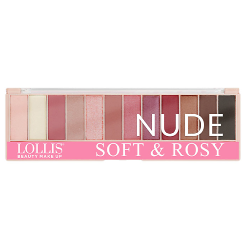 LOLLIS Тени для век Nude Soft & Rosy Eyeshadow 12 Colors блеск для губ придающий объем multiplex 3d lipgloss g0106 06 nude beige 6 мл