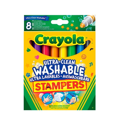 CRAYOLA Смываемые фломастеры- штампы  Ultra-Clean Stampers 8.0