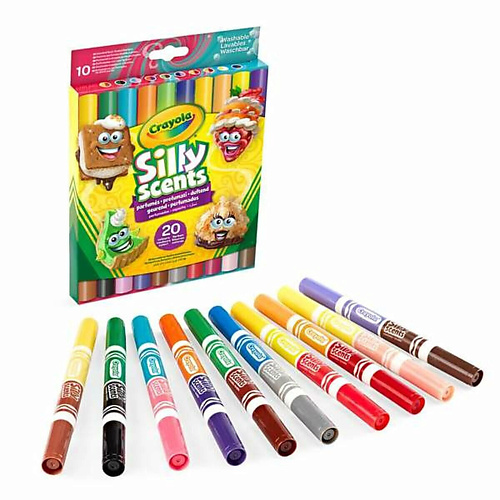 CRAYOLA Смываемые двусторонние фломастеры с ароматизатором  Silly Scent 10.0 boss the scent absolute for her 50