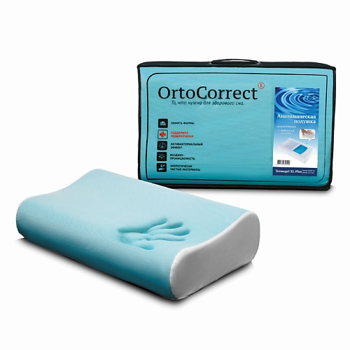 ORTOCORRECT Подушка под голову анатомическая Termogel XL Plus с охлаждающим эффектом goodnight подушка анатомическая bamboo c эффектом памяти