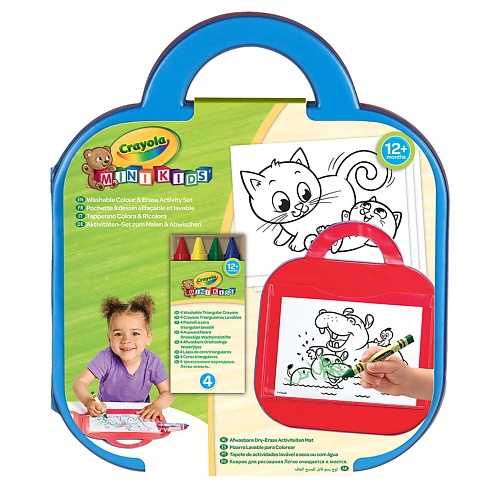 CRAYOLA Набор для рисования в кейсе для хранения Mini Kids Color & Erase набор color защита а