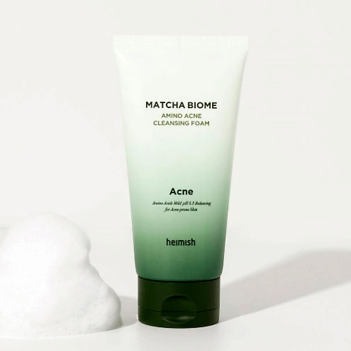 Пенка для снятия макияжа HEIMISH Пенка с матчей и пробиотиками Heimish Matcha Biome Amino Acne Cleansing Foam