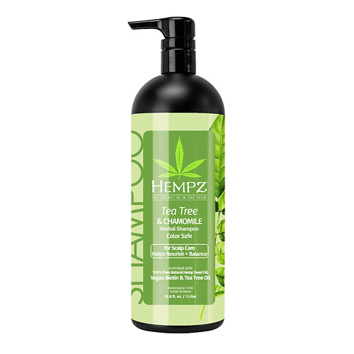 фото Hempz шампунь здоровые волосы чайное дерево и ромашка /tea tree & chamomile herbal shampoo 1000.0