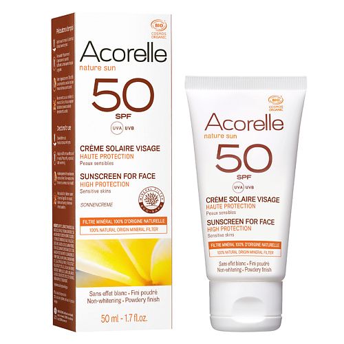 фото Acorelle солнцезащитный крем для лица spf 50 50.0