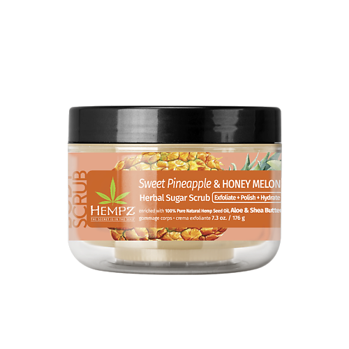 Скраб для тела HEMPZ Cкраб сахарный для тела Ананас и Медовая Дыня/Sweet Pineapple & Honey Melon Herbal Sugar Scrub