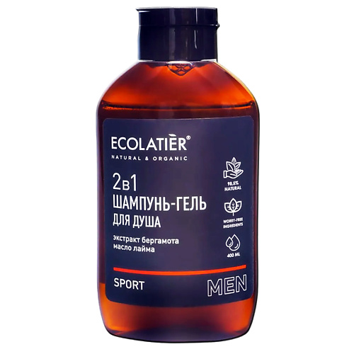 ECOLATIER Мужской шампунь и гель для душа 2 в 1 Sport 400.0