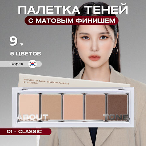 фото About tone палетка матовых теней для век return to basic shadow palette