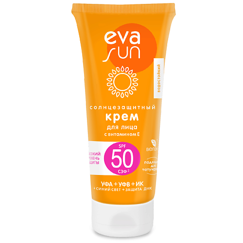 EVA SUN Солнцезащитный крем для лица с витамином Е SPF 50 50.0