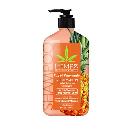 фото Hempz шампунь ананас и медовая дыня / sweet pineapple & honey melon volumizing shampoo 500.0