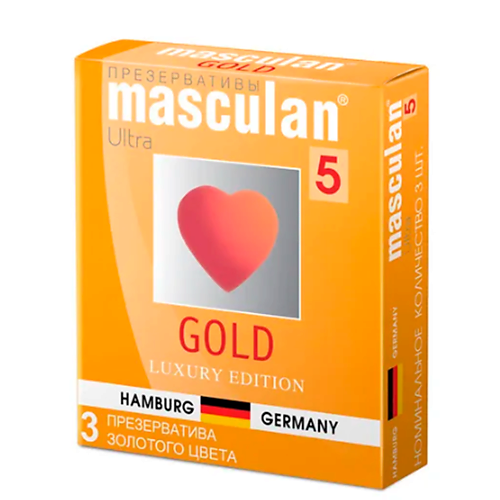   Летуаль MASCULAN Презервативы 5 Ultra №3 Gold (УТОНЧЕННЫЙ ЛАТЕКС ЗОЛОТОГО ЦВЕТА) 3.0