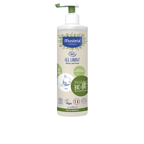 MUSTELA Гель для душа-шампунь 2-в-1 Organic Cleansing Gel с маслом оливы 400.0