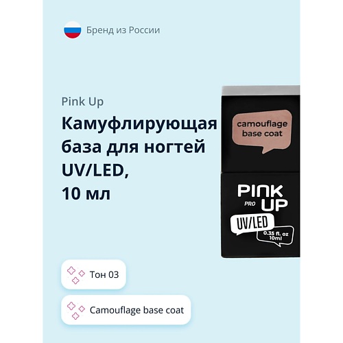 PINK UP Камуфлирующая база для ногтей UV/LED PRO