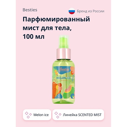 Спрей для тела BESTIES Парфюмированный мист для тела SCENTED MIST melon ice