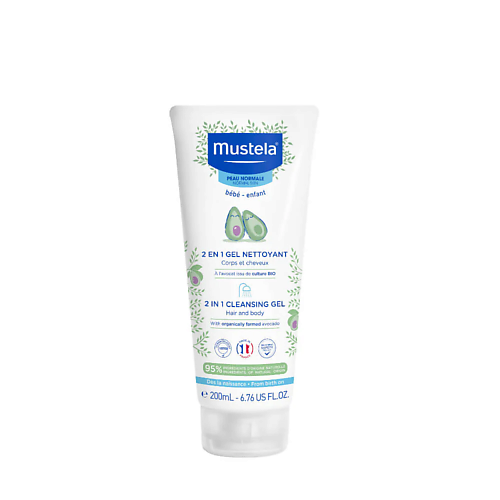 Гель для душа MUSTELA Детский гель для купания 2 in 1 Cleansing Gel, для тела и волос