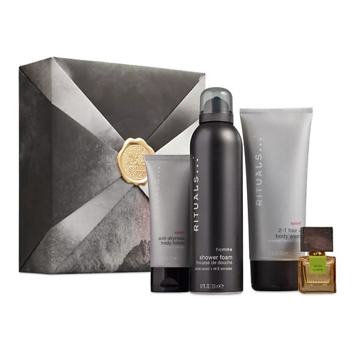 RITUALS... Набор Homme Set M: Гель для душа + Шампунь + Лосьон + Парфюмерная вода L'Essentiel