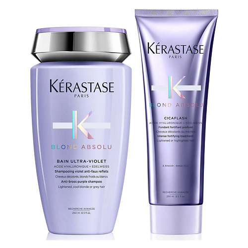 KERASTASE Оттеночный шампунь Blond Absolu Bain Ultra-Violet и молочко Cicaflash для светлых волос