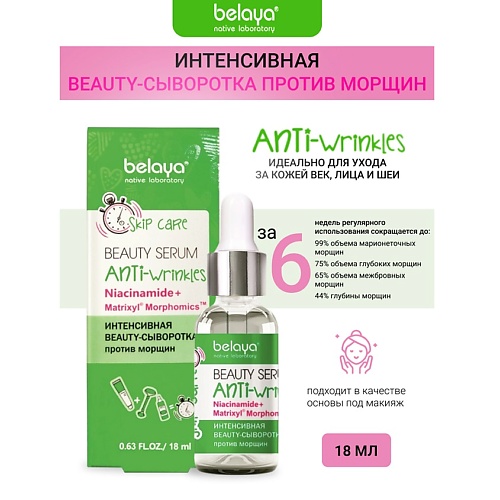 Сыворотка для лица BELAYA Beauty-сыворотка Интенсивная против морщин SKIP CARE