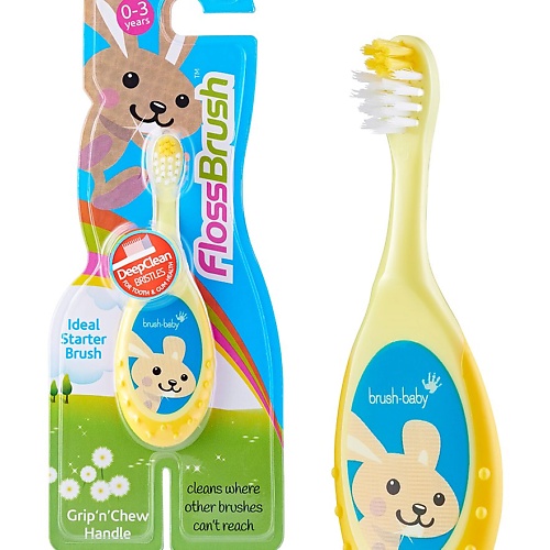 BRUSH-BABY Зубная щетка FlossBrush 0-3 года