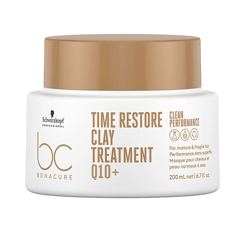 Маска для волос BONACURE Глиняная маска для зрелых и ломких волос Time Restore Clay