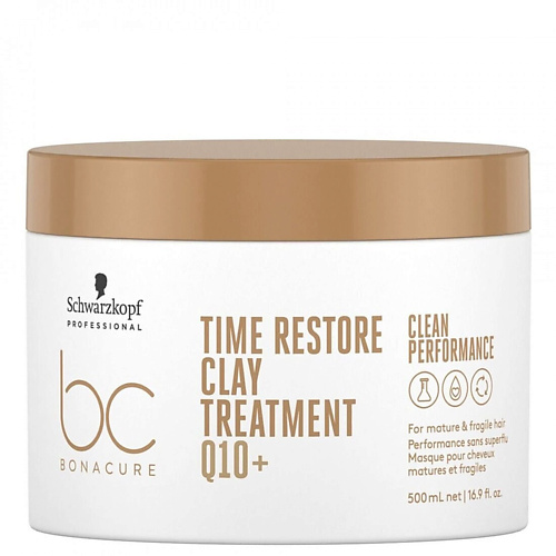 Маска для волос BONACURE Глиняная маска для зрелых и ломких волос Time Restore Clay