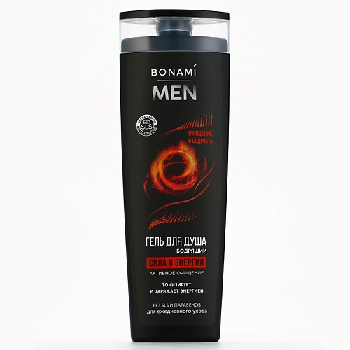 Гель для тела BONAMI Гель для душа бодрящий For men, сила и энергия