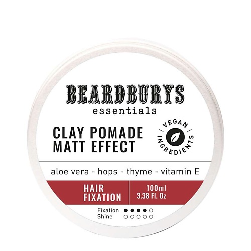 Помада для укладки волос BEARDBURYS BeardBurys Матовая помада для волос Clay Pomade Matt