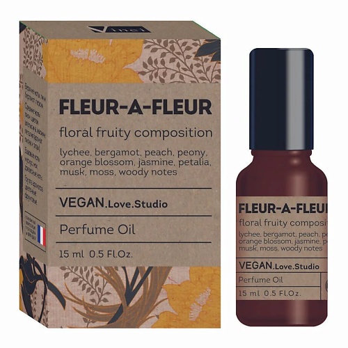 VEGAN.LOVE.STUDIO Парфюмерное масло для тела Fleur-a-Fleur пион жасмин дерево 15.0