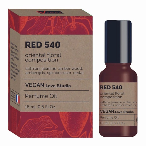 Масло для тела VEGAN.LOVE.STUDIO Парфюмерное масло для тела Red 540 шафран жасмин амбра кедр