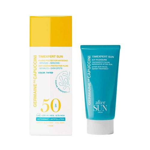 GERMAINE DE CAPUCCINI Набор Live the Sun: Крем после загара + Эмульсия с тоном SPF50