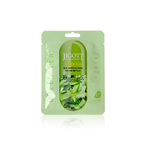 Маска для лица JIGOTT JIGOTT GREEN TEA REAL AMPOULE MASK Тканевая маска для лица с экстрактом зелёного чая 27мл