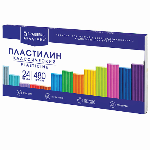 

BRAUBERG Пластилин классический "АКАДЕМИЯ КЛАССИЧЕСКАЯ" 1.0, Пластилин классический "АКАДЕМИЯ КЛАССИЧЕСКАЯ"