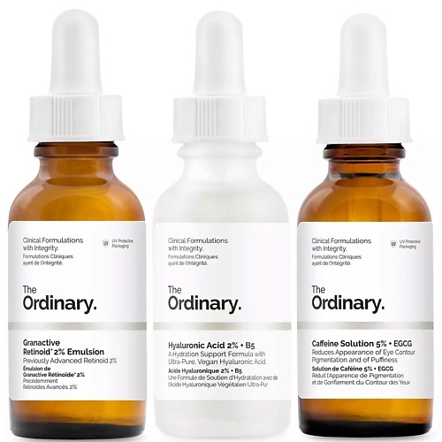 THE ORDINARY Набор сывороток для антивозрастного ухода за кожей Slow Down Aging Trio 4675₽