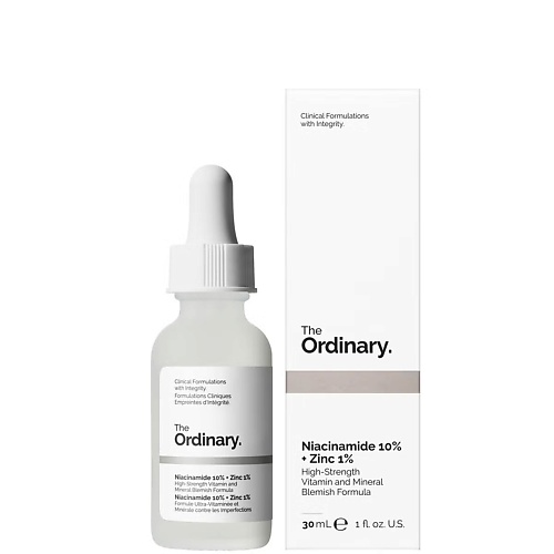 Сыворотка для лица THE ORDINARY Балансирующая сыворотка Niacinamide 10% + Zinc 1%, против несовершенств