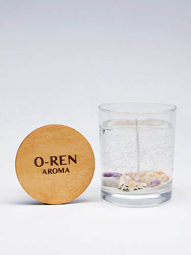 O-REN AROMA Свеча ароматическая гелевая  можжевельник 250 boca aroma свеча ароматическая secret garden в бетоне розмарин черная смородина 130