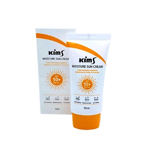 KIMS Увлажняющий солнцезащитный крем для лица Moisture Sun Cream SPF 50+ PA++++ Triple Function 50.0 лосьон спрей солнцезащитный spf50 для лица и тела timexpert sun easy fresh invisible sun mist
