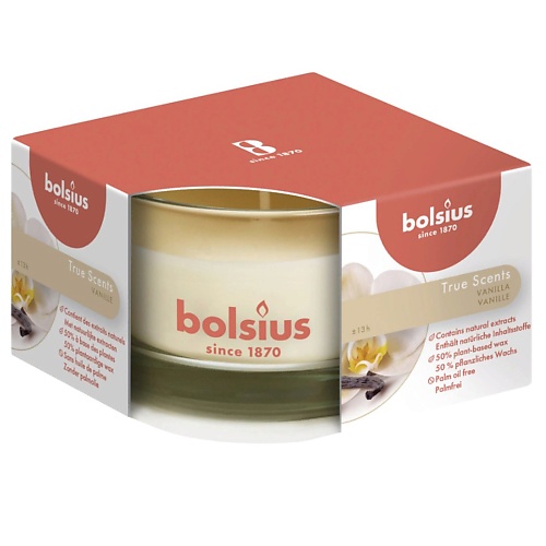 BOLSIUS Свеча в стекле арома True scents ваниль 302 bolsius свеча в стекле арома с пробкой восточная мягкость 403