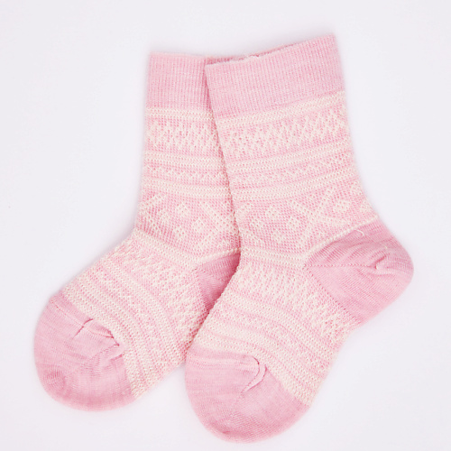 WOOL&COTTON Носки детские Розовые снежинки Merino носки детские новогодние kaftan bear р р 14 16 серый