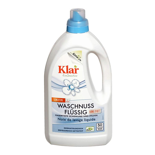 KLAR Жидкое средство на мыльном орехе для цветного и белого белья гипоаллергенное ЭКО 1500 frosch жидкое средство для стирки лимон 2000